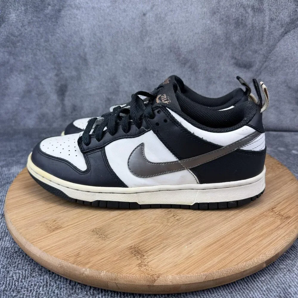 Nike Dunk Low Shoes Boys Size 6Y Black White Gold Basketball Sneakers DH9764-001
